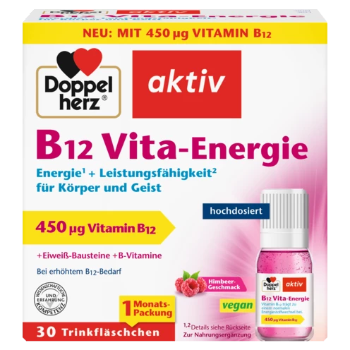 Abbildung der Produktverpackung Doppelherz aktiv B12 Vita-Energie Frontansicht